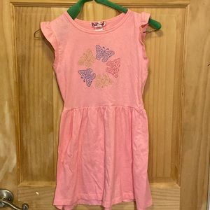 Flitter sleeve embellished cotton dress